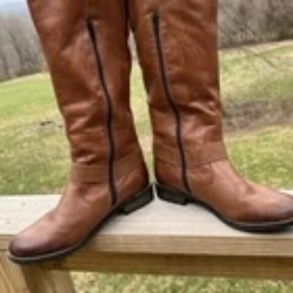 REMONTE Tall Leather Boots Brown, Lining, Zipper, Elastic w/ Box Sz US 8.5 EU 40 - Picture 11 of 13